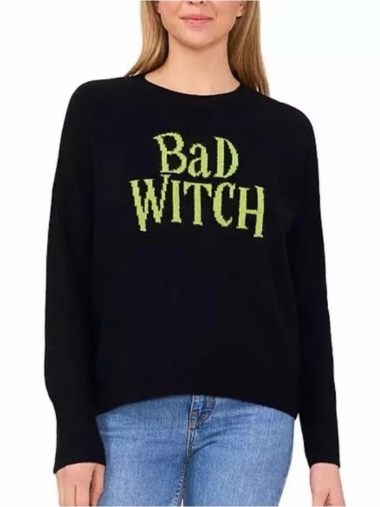 Vince Camuto Sweaters - Vince Camuto Halloween Black Crewneck Sweater Bad Witch NWT